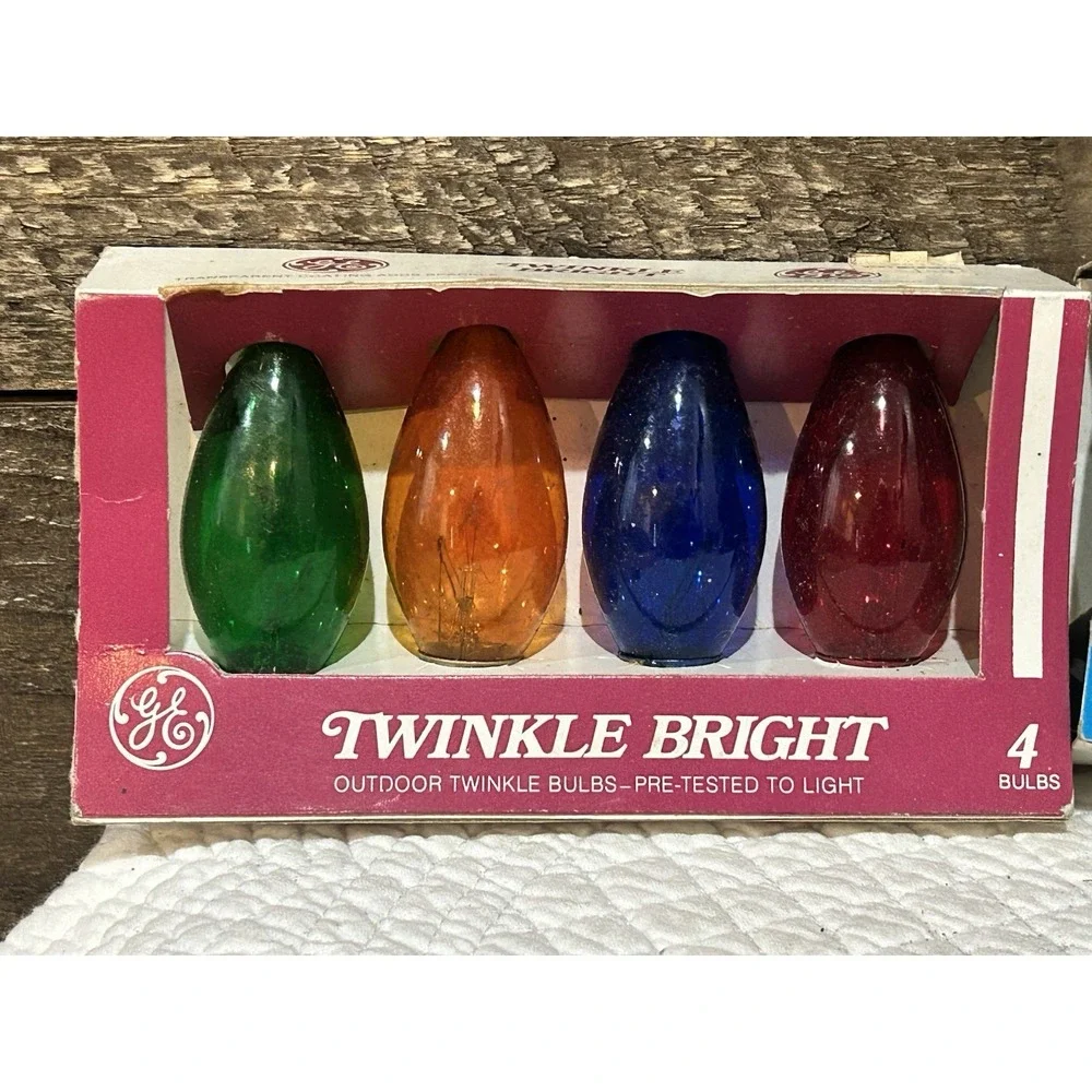Vintage Christmas Lights Bulbs Lot NEW NOS Indoor Twinkle 120V Untested